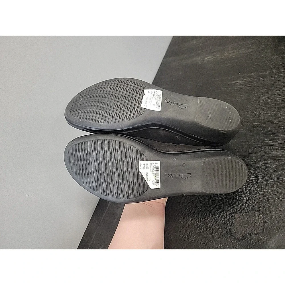 Clarks Cloudsteppers Sillian Jetay Black Slip On Flat Shoes Womens 7